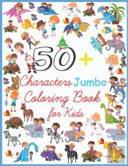 50+ Characters Jumbo Coloring Book For Kids