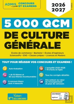 Bertrand.pt - 5000 Qcm De Culture Générale : Concours Et Examens 2026-2027