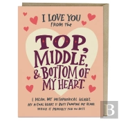 6-Pack Em & Friends Love You Top Middle Bottom Greeting Cards