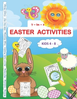 Bertrand.pt - 7 -In-1 Easter Activities Kids 4 - 8 Writing - Coloring - Sketching - Secret Code Puzzles - Copy Drawing - Odd One Out - Comic Strips
