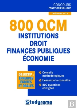 Bertrand.pt - 800 Qcm De Droit Economie Gestion Finances Publiques (A Et B)