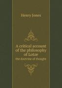 A Critical Account Of The Philosophy Of Lotze The Doctrine Of Thought