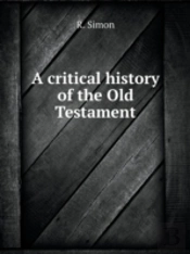 A Critical History Of The Old Testament