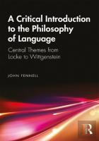 A Critical Introduction To The Philosophy Of Language