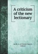 A Criticism Of The New Lectionary