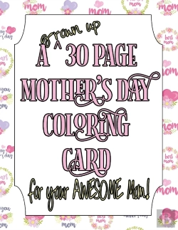 Bertrand.pt - A Grown Up 30 Page Mother'S Day Coloring Card!