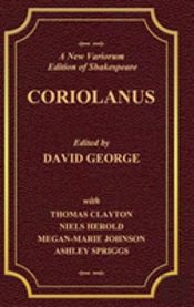 A New Variorium Edition Of Shakespeare Coriolanus Volume Ii