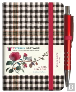 Bertrand.pt - A Red, Red Rose Tartan Notebook (Mini With Pen) (Burns Check Tartan)