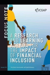 A Research And Learning Agenda For The Impact Of Financial Inclusion