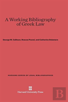 A Working Bibliography Of Greek Law