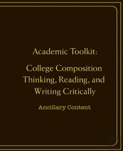 Bertrand.pt - Academic Toolkit: College Composition Thinking, Reading, And Writing Critically