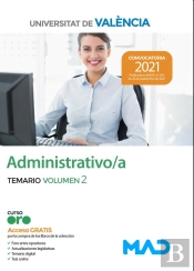 Administrativo/A Universitat Valencia Temario Volu