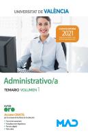 Administrativo/A Universitat Valencia Temario Volu