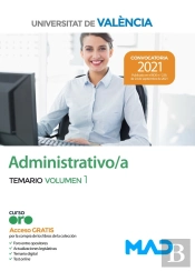 Administrativo/A Universitat Valencia Temario Volu