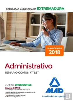 Bertrand.pt - Administrativo De La Comunidad Autónoma De Extremadura. Temario Común Y Test