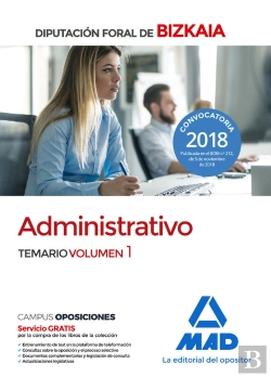 Bertrand.pt - Administrativo De La Diputación Foral De Bizkaia. Temario Volumen 1