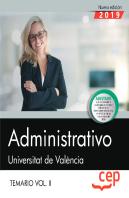Administrativo. Universitat De València. Temario. Vol.Ii