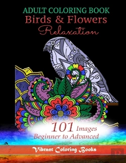 Bertrand.pt - Adult Coloring Book Birds & Flowers Relaxation