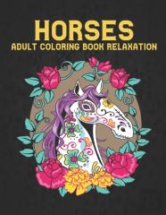 Adult Coloring Book Relaxation Horses