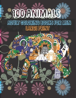 Bertrand.pt - Adult Coloring Books For Men Large Print - 100 Animals
