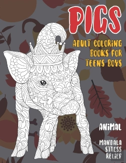 Bertrand.pt - Adult Coloring Books For Teens Boys - Animal - Mandala Stress Relief - Pigs