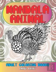 Adult Coloring Books Mandala Animal - Large Print