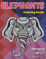 Advanced Animal Coloring Books - Thick Lines - Elephants