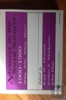 Advances In The Social Sciences 1900-1980