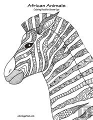 African Animals Coloring Book For Grown-Ups