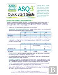 Ages & Stages Questionnaires (Asq-3) Quick Start Guide