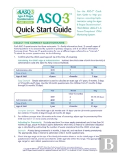 Ages & Stages Questionnaires (Asq-3) Quick Start Guide