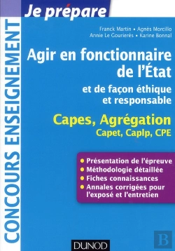 Bertrand.pt - Agir En Fonctionnaire De L'Etat Et De Façon Éthique Et Responsable ; Capes/Agreg/Capet ; Fiches Connaissances, Méthodologie, Sujets Corrigés