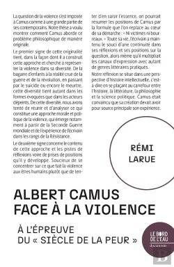 Bertrand.pt - Albert Camus Face À La Violence : À L'Épreuve Du « Siècle De La Peur »