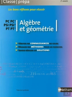 Bertrand.pt - Algèbre Et Géometrie ; Pc-Pc Psi-Psi Pt-Pt 2ème Année (Édition 2008)