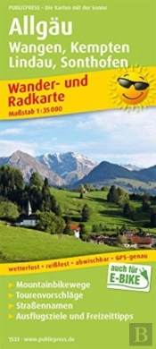 Allgau - Wangen, Hiking And Cycling Map 1:35,000