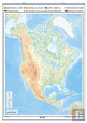 America Del Norte Fisico Politico A Todo Color