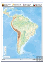 America Del Sur Fisico Politico A Todo Color