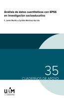 Análisis De Datos Cuantitativos Con Spss En Investigación Socioeducativa