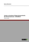 Analyse Vorhandener Pflegevisitenprotokolle Des Seniorenzentrums ''Schloayblick''