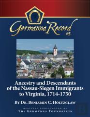 Ancestry And Descendants Of The Nassau-Siegen Immigrants To Virginia, 1714-1750