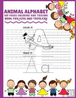 Bertrand.pt - Animal Alphabet 100 Pages Coloring And Tracing Book For Kids And Toddlers