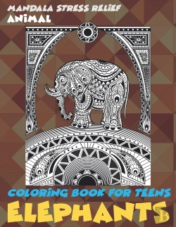 Bertrand.pt - Animal Coloring Book For Teens - Mandala Stress Relief - Elephants