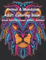 Animal & Mandalas Adult Coloring Book