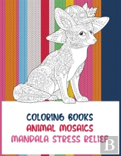 Animal Mosaics Coloring Books - Mandala Stress Relief - Elephants