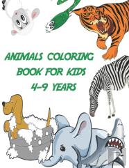Animals Coloring Book For Kids 4-9 Years