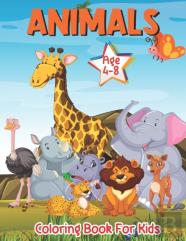 Animals Coloring Book For Kids Age 4-8