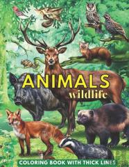 Animals Wildlife Coloring Book With Thick Lines