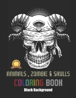 Bertrand.pt - Animals Zombie Skulls Coloring Book Black Background
