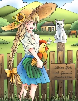 Bertrand.pt - Anime Girls With Animals Coloring Book For Adults