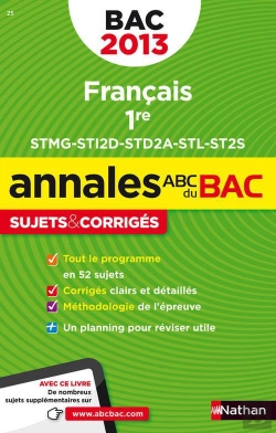 Bertrand.pt - Annales Bac 2013 Francais 1ere St Corriges N19